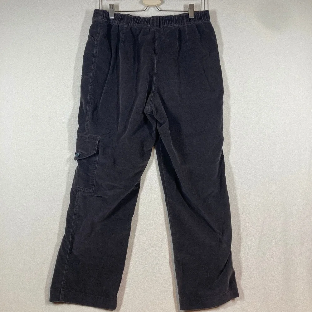 J. Jill Chenille Cargo Pants Sz 10P Brown Straight Leg Comfort Casual Minimalist